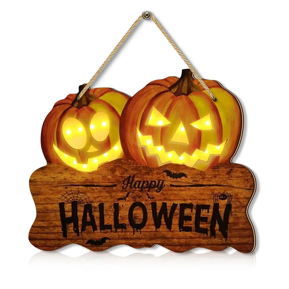 Illuminated Wooden Halloween Sign