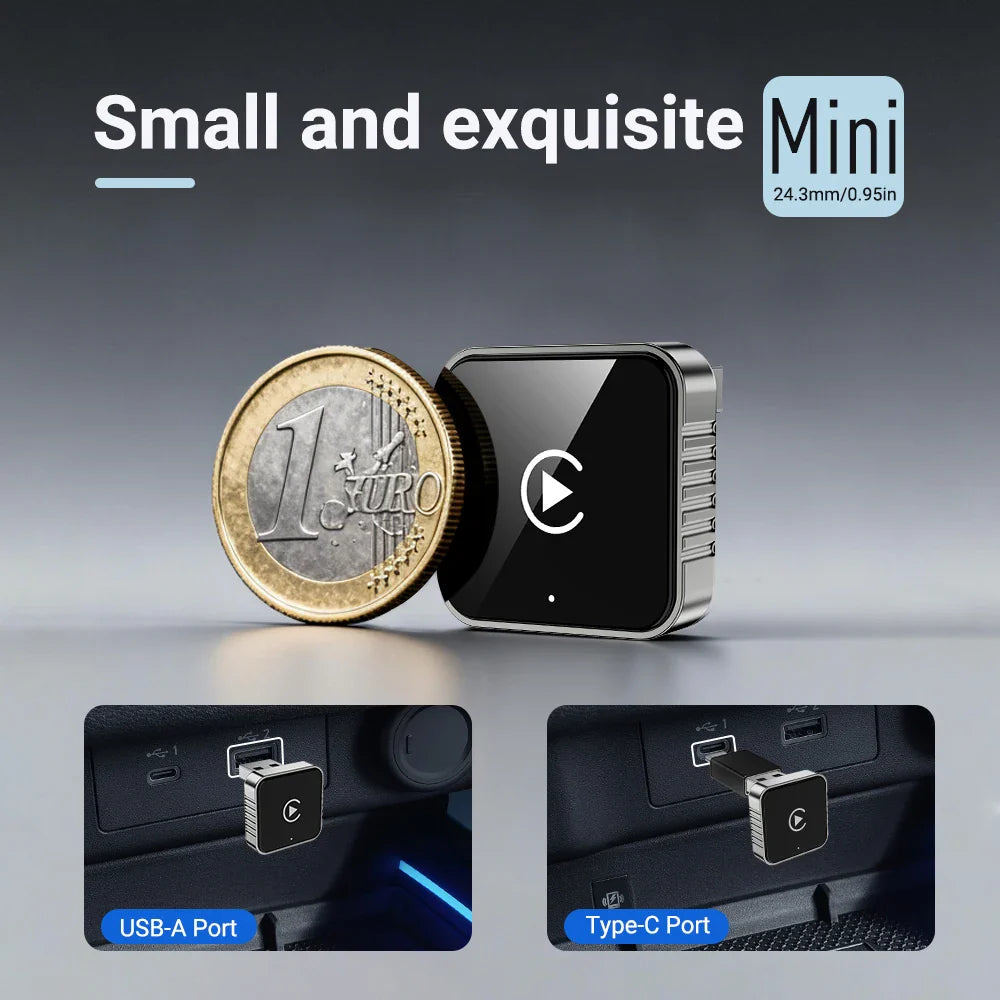 Techzzy XUDA 2-in-1 Wireless CarPlay & Android Auto Adapter – Plug & Play USB Dongle for OEM Car Stereo