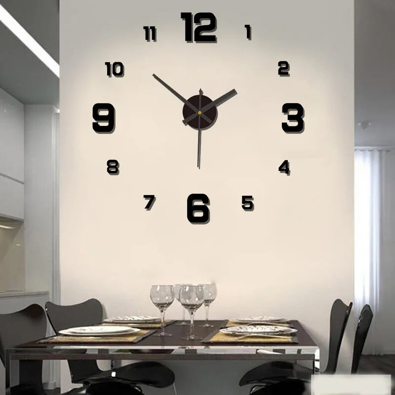 3D Frameless Wall Clock