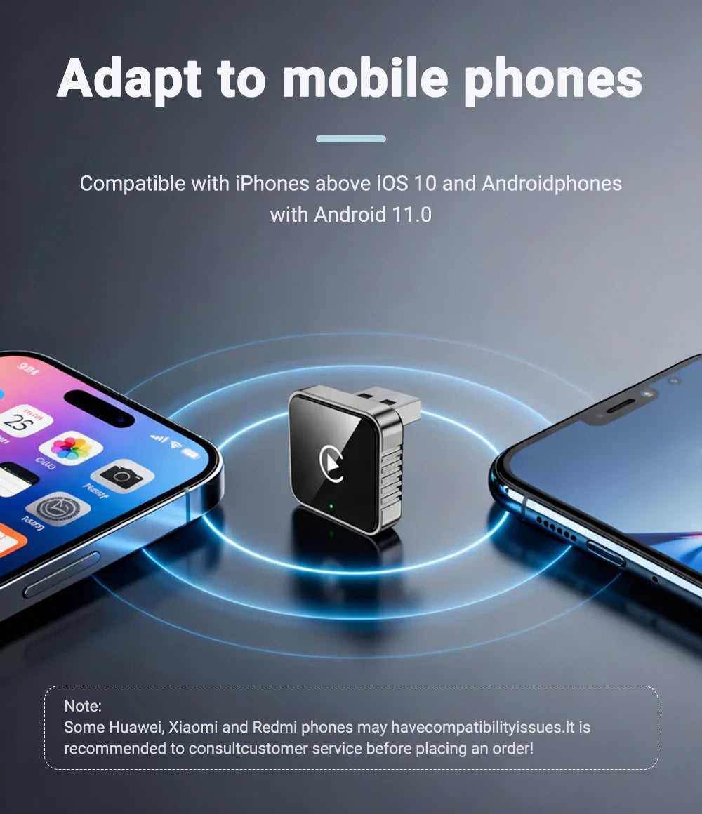 Techzzy XUDA 2-in-1 Wireless CarPlay & Android Auto Adapter – Plug & Play USB Dongle for OEM Car Stereo