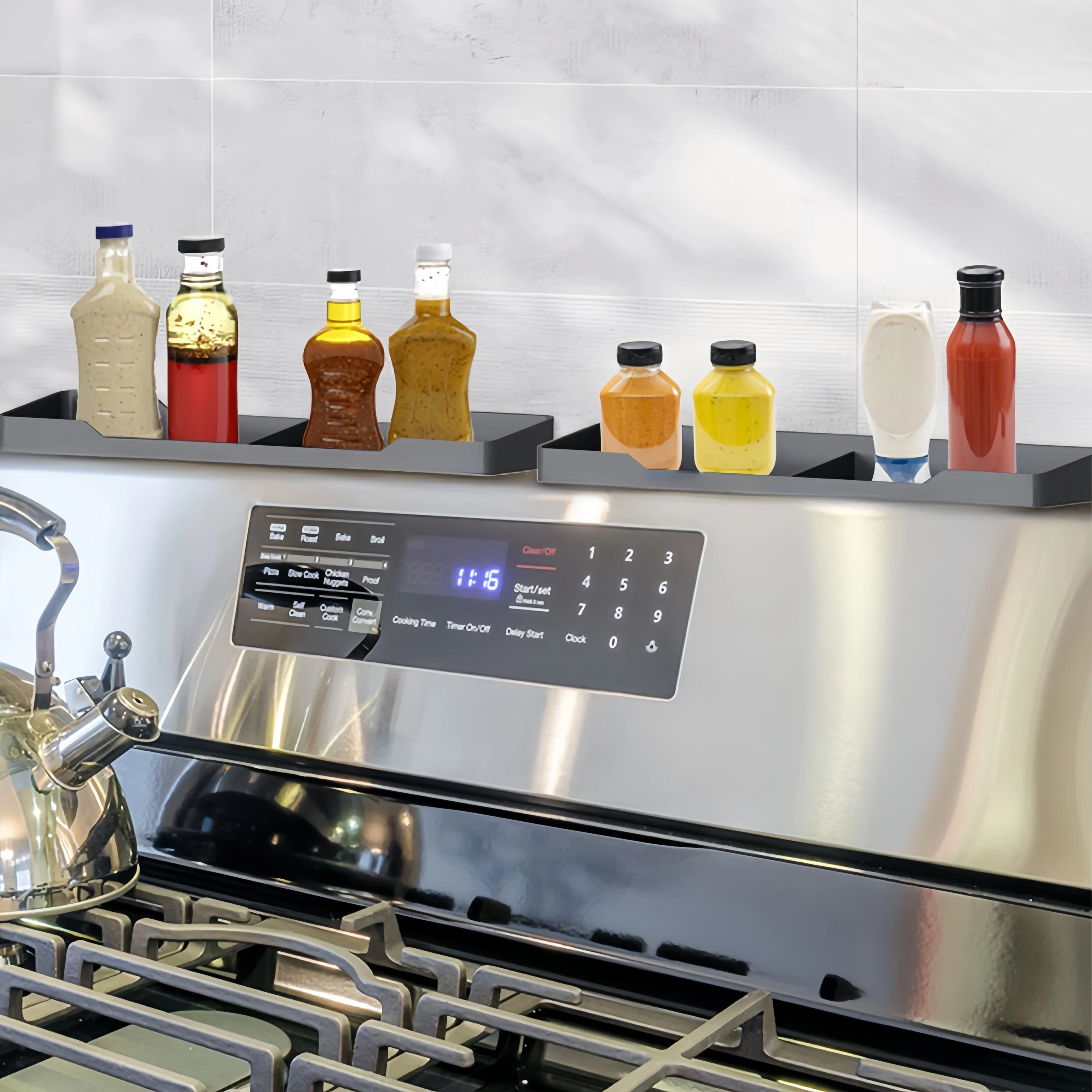 Space-Saving Magnetic Rack – Holds Spices, Utensils & More!