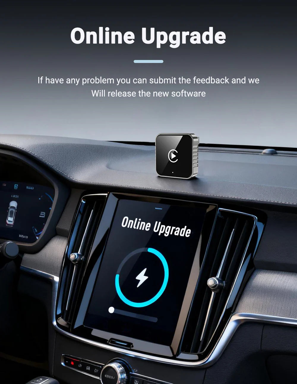 Techzzy XUDA 2-in-1 Wireless CarPlay & Android Auto Adapter – Plug & Play USB Dongle for OEM Car Stereo