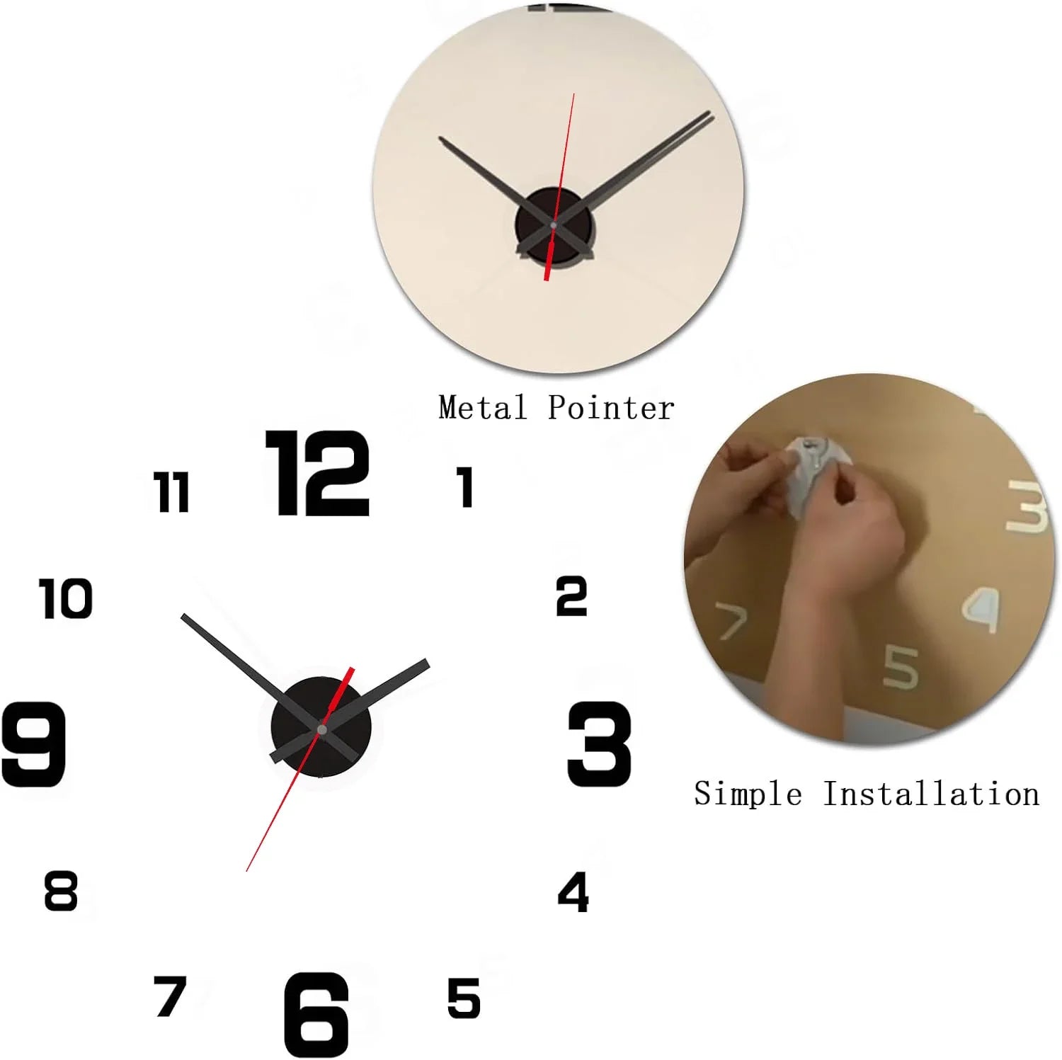 3D Frameless Wall Clock